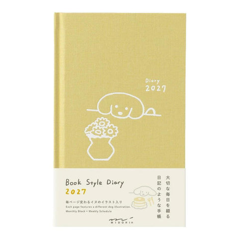 2027 B6 Book Style Dog Diary, Yellow