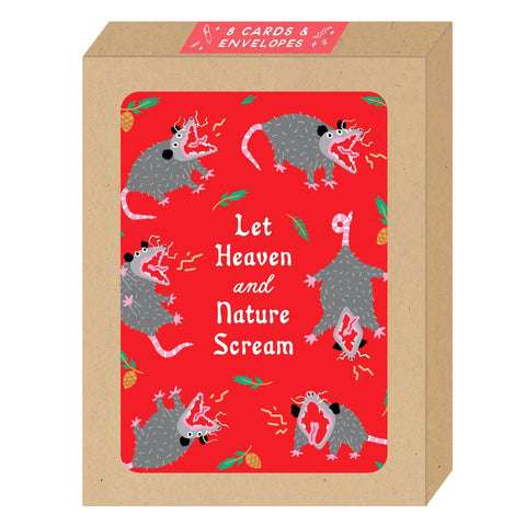 Nature Scream Opossum Holiday Card