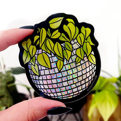 Disco Ball Planter Sticker