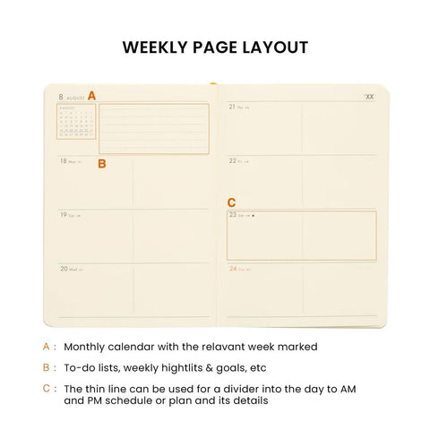 2027 Weekly Diary, Yellow Tiger