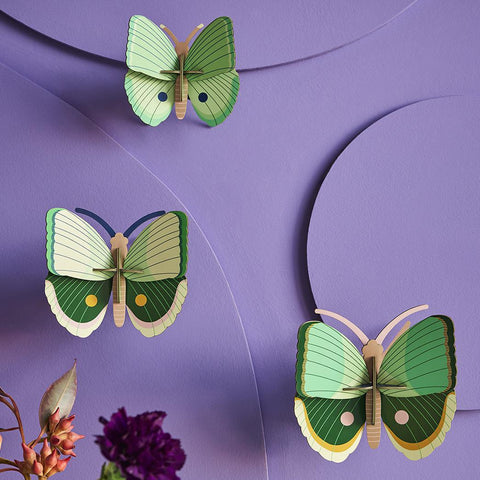 Fern Striped Butterflies Wall Art Kit
