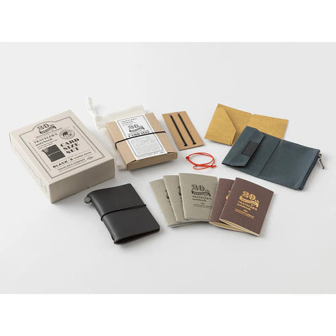 TRAVELER'S 20th Anniversary Card Size Notebook, Black