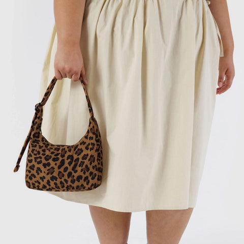 Mini Nylon Shoulder Bag, Leopard