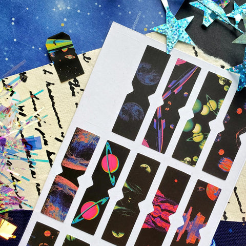 Neon Space Tabs Sticker Sheet