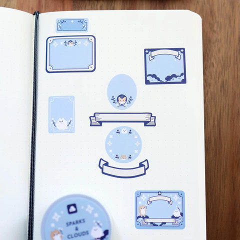 Sparkles + Clouds Paper Roll Labels