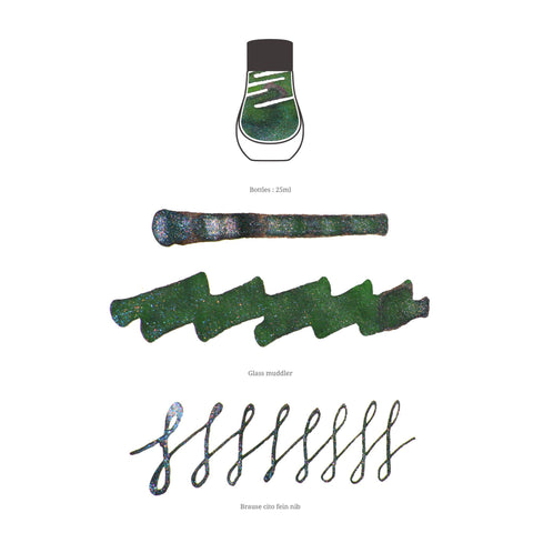 Pearl Series Bottled Ink, Natural Green