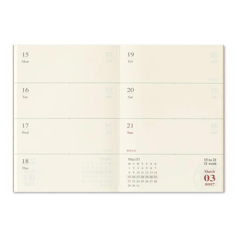TRAVELER'S notebook, Passport Size, 2027 Weekly
