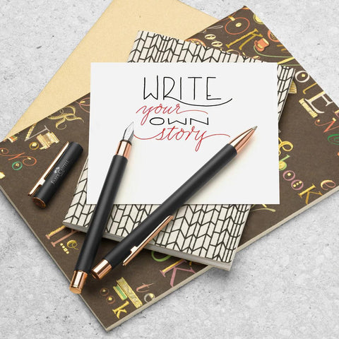 Neo Slim Matte Black + Rose Gold Fountain Pen
