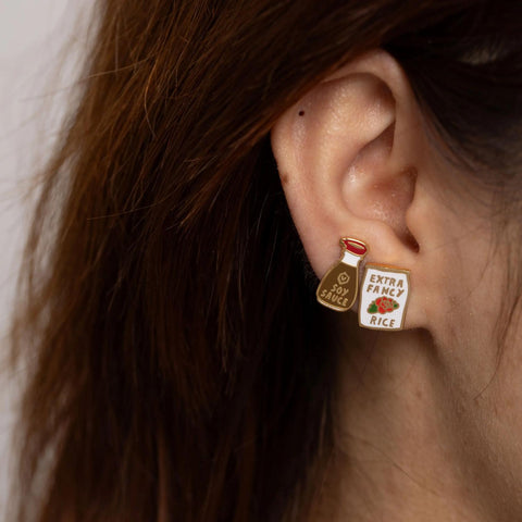 Soy Sauce + Rice Earrings