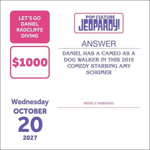 Pop Culture JEOPARDY! 2027 Day-to-Day Calendar