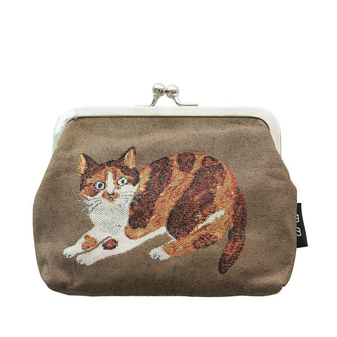 Brown Cat Clasp Pouch