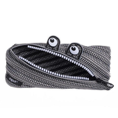 Black + Silver Monster Zipper Pouch