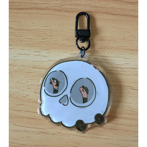 Worms in a Skull Car Keychain