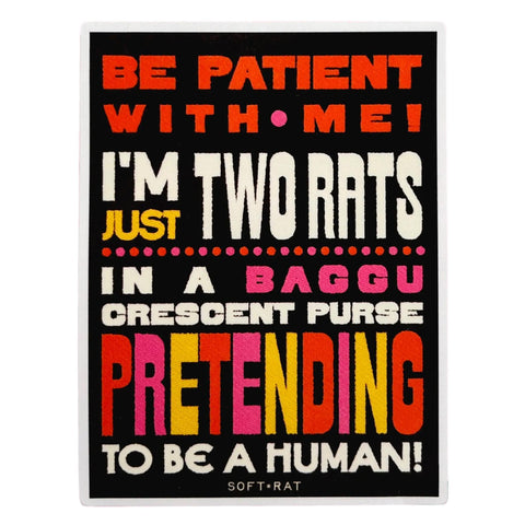 Two Rats in a Crescent Bag Sticker