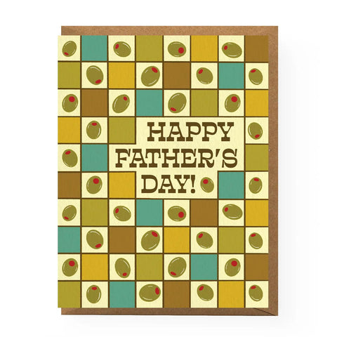 Olive Checkerboard Father's Day Card