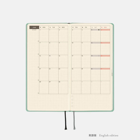 Hobonichi Techo Weeks 2027 Planner, Frosty Jade