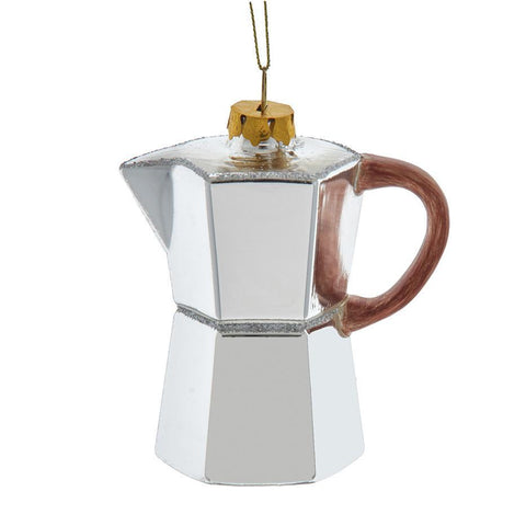 Silver Espresso Pot Ornament