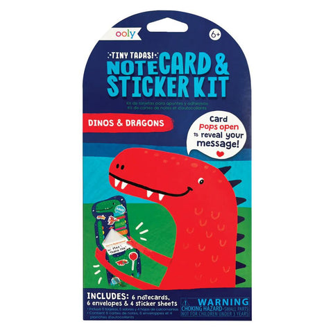 Dinos + Dragons Note Cards + Sticker Set