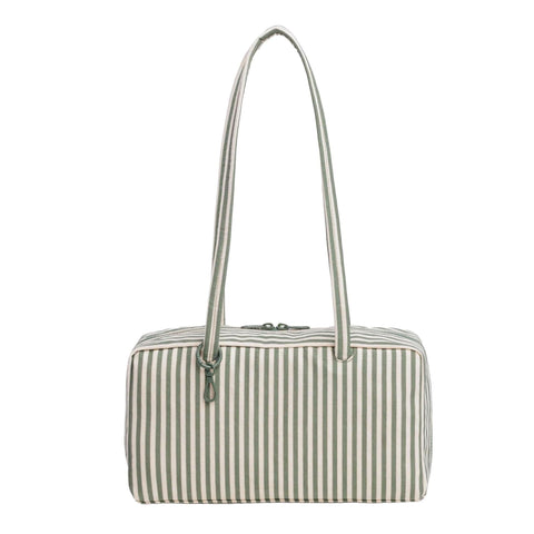 Nylon Bowler Bag: Sage Stripe