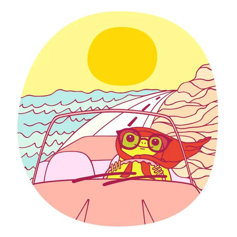 Driving Froggy Sticker