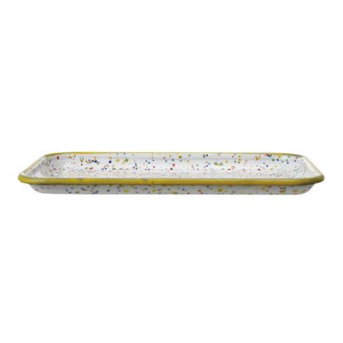 Enameled Metal Splatterware Tray