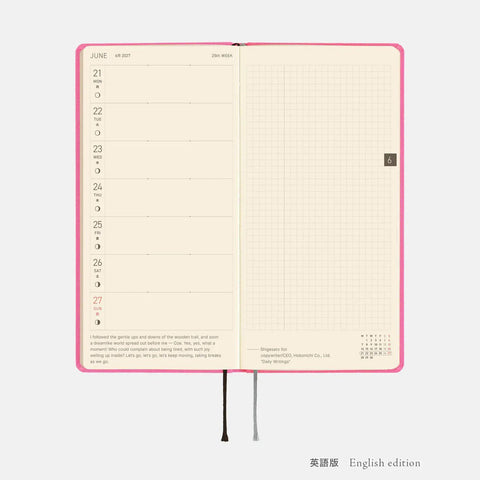 Hobonichi Techo Weeks Mega 2027 Planner, Pink Sapphire