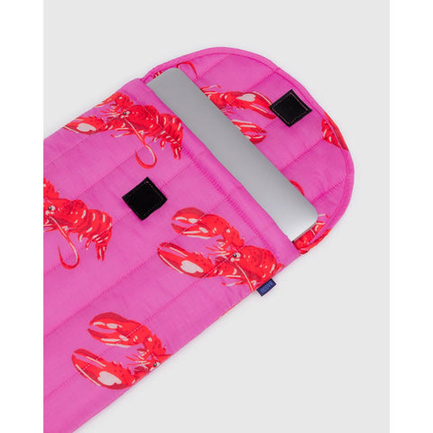 Puffy Laptop Sleeves: Pink Lobster