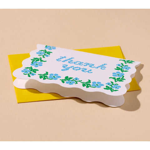 Floral Cross Stitch Thank You Card Set