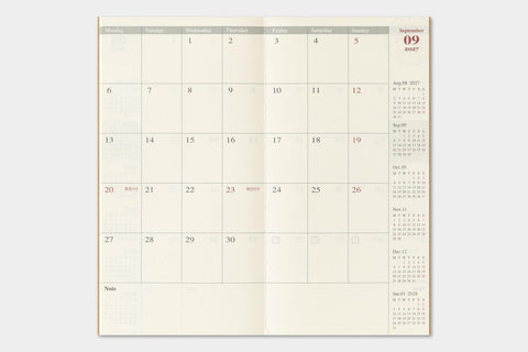 TRAVELER'S notebook, Regular Size, 2027 Monthly