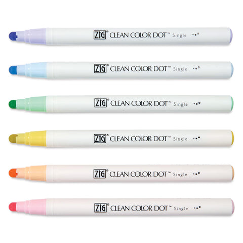 Zig Clean Color Dot Markers - Mild Colors, Set of 6
