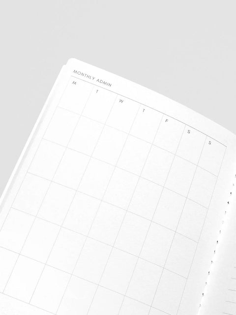 Monthly Admin Travel Notebook, A5 Slim