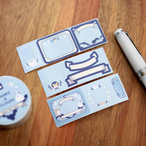 Sparkles + Clouds Paper Roll Labels