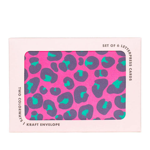 Leopard Print Letterpress Card Set