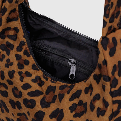 Mini Nylon Shoulder Bag, Leopard