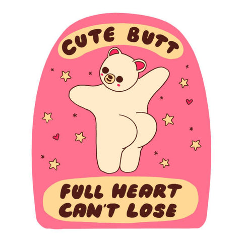 Cute Butt, Full Heart Sticker