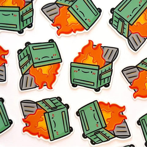 Dumpster Fire Mini Sticker