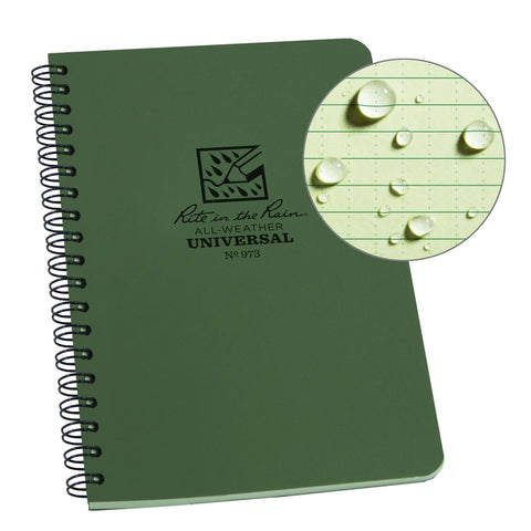 All-Weather Side Spiral Notebook, Green