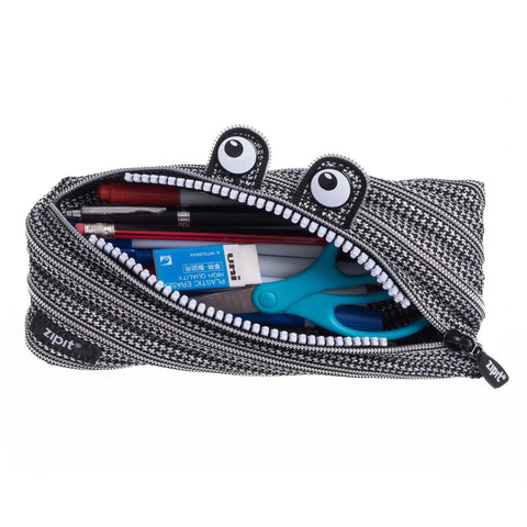 Black + Silver Monster Zipper Pouch