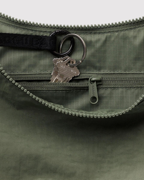 Medium Nylon Crescent Bag: Caper