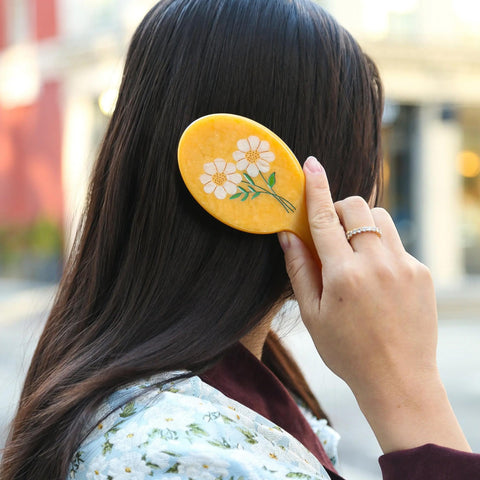 Vintage Daisy Stem Handbag Hero Hairbrush