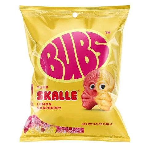BUBS Lemon Raspberry Skalle Sour Gummy Candy