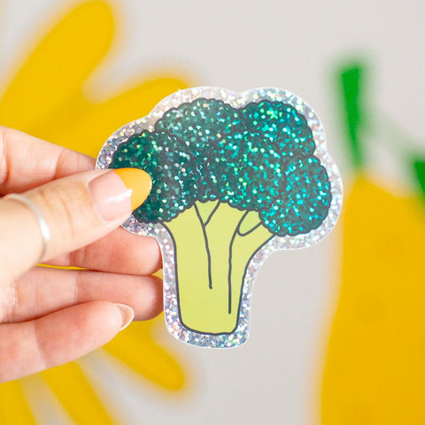 Broccoli Glitter Sticker