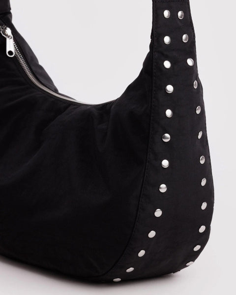 Medium Nylon Crescent Bag: Studs
