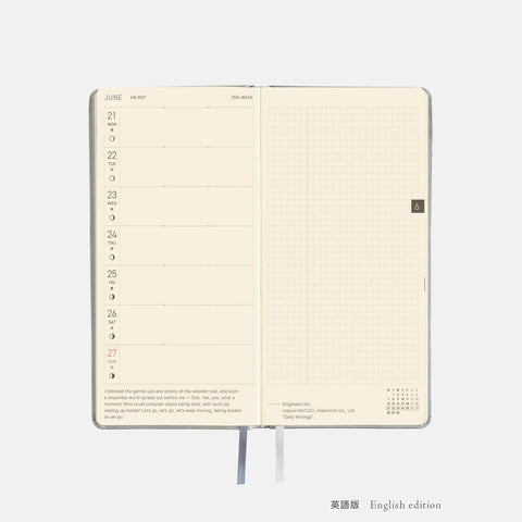 Hobonichi Techo 2027 Weeks Leather: Noble Silver