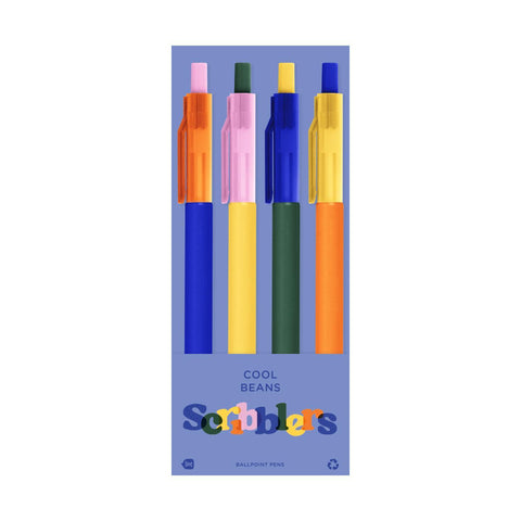 Scribblers Ballpoint Pens, Sets of 4