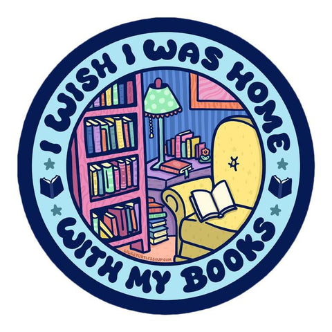 Home with My Books Sticker
