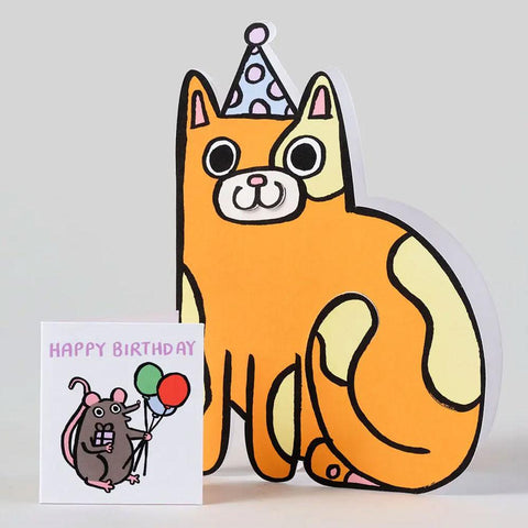 "Cat with Mini Card" Card