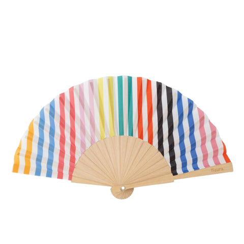 Multicolor Stripe Hand Fan