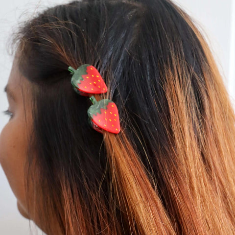 Micro Fruit + Flowers Hair Claw Clip Set