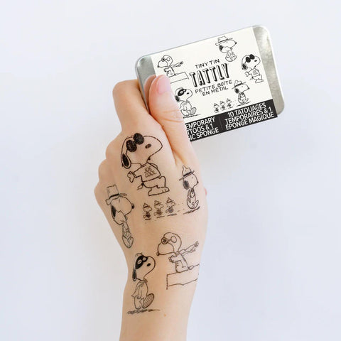 Many Faces of Snoopy Tattoo Tin